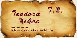 Teodora Mikać vizit kartica
